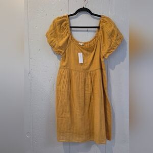 American Eagle Yellow Puff Sleeve Dress NWT